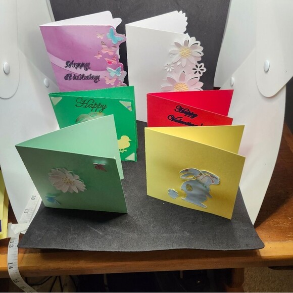 Hand Crafted Colorful All Occasoin Cards Set of 12 - Picture 11 of 16